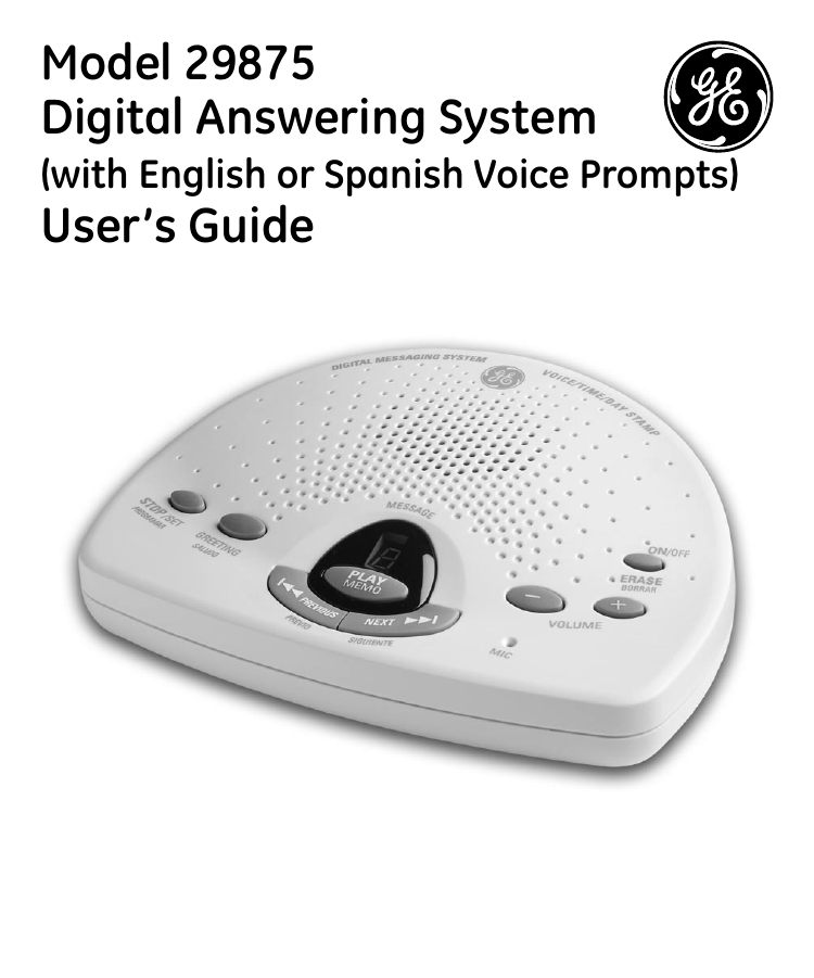  GE 29878GE1 Digital Messaging System : Answering