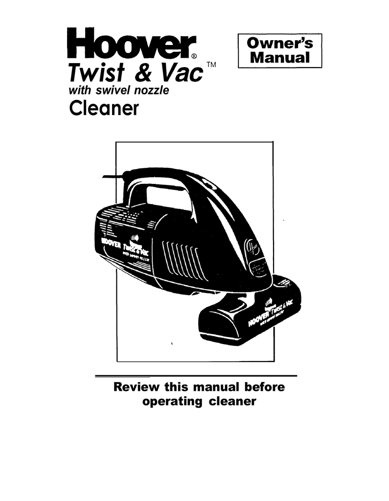 Hoover S1147 Twist Vac Handheld Vacuum Manualzz