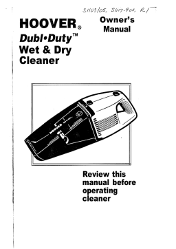 HOOVER Wet & Dry Cleaner Owner's Manual