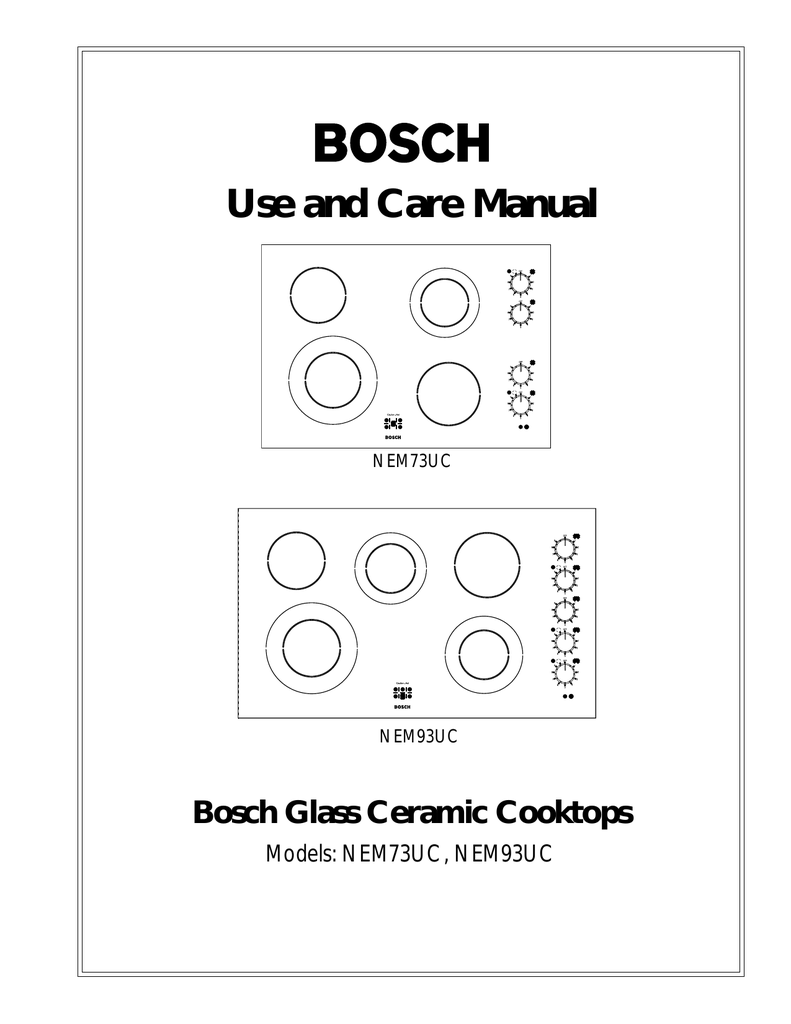 Bosch Nes 932 936 Electric Cooktop Manualzz Com