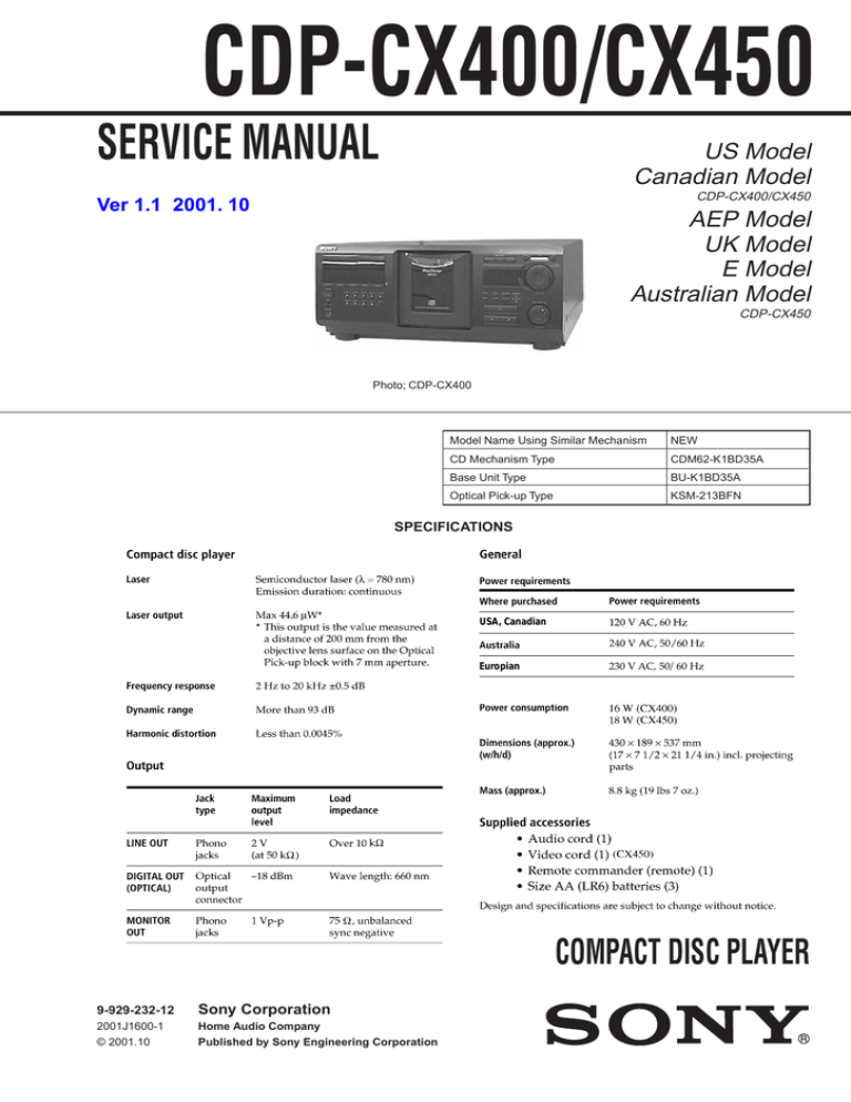 Sony Cdp Cx450 400 Disc Cd Changer C Users Andrew Downloads Sony Service Manuals Cdp Cx450 For Web Cdp Cx450 Pp1 To Manualzz