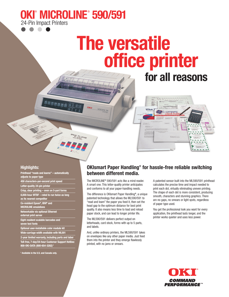 OKI MICROLINE 590n Matrix Printer 
