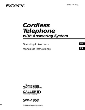 Sony SPP A968 Cordless Phone | Manualzz