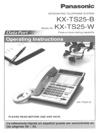SETTING SELECTORS . Panasonic KX-TS25-B | Manualzz