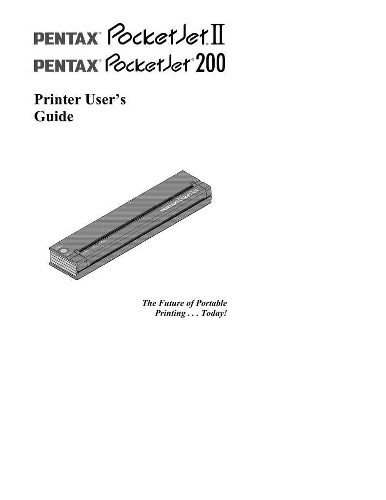 Pentax Pocketjet Ii Printer Kit Ultra Manualzz