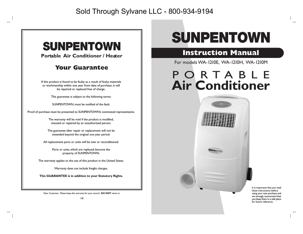 Sunpentown WA-1210E Air Conditioner 