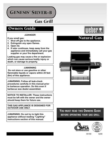 Weber Genesis Silver B Grill Manualzz