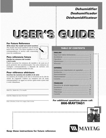 Maytag 23-11-2233N-002, M7DH65B2A, M7DH45B2A User manual | Manualzz