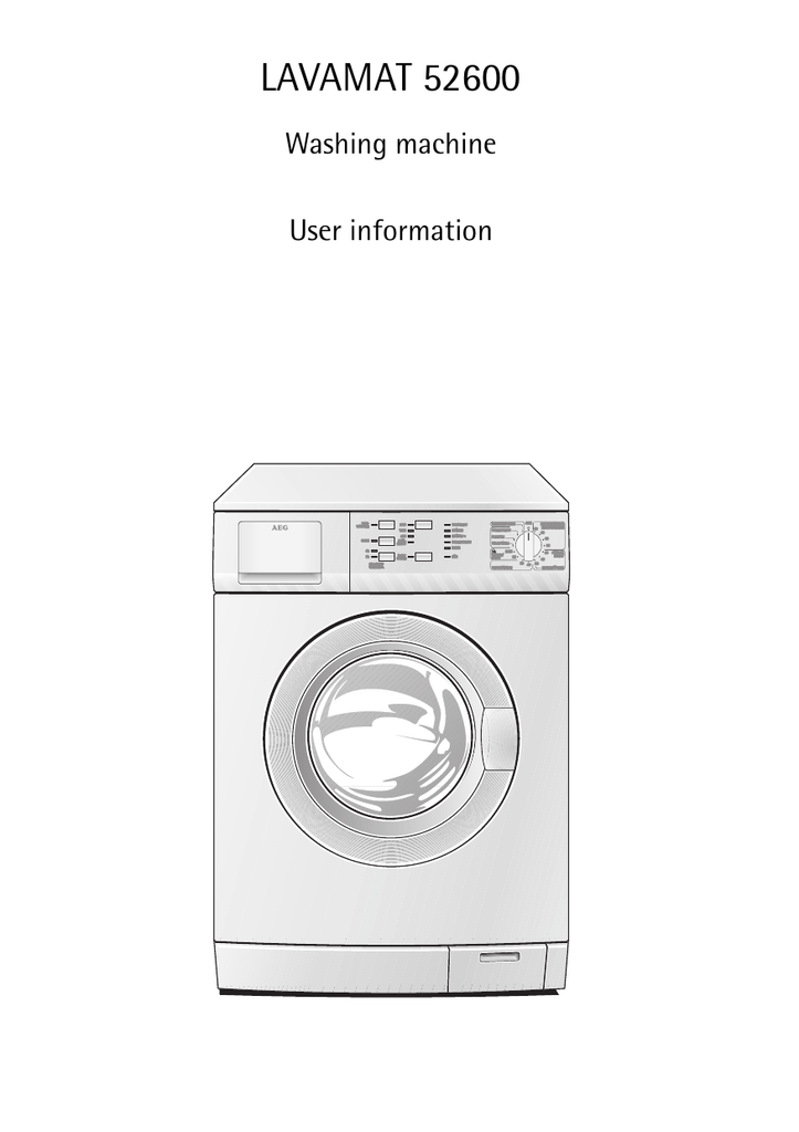 AEG L52600 Front Load Washer Manualzz