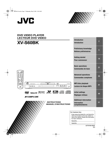 JVC XV-S65 DVD Player | Manualzz