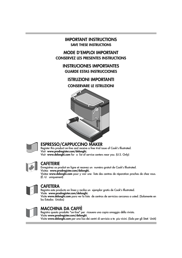 DeLonghi EC701 Espresso Machine Manualzz