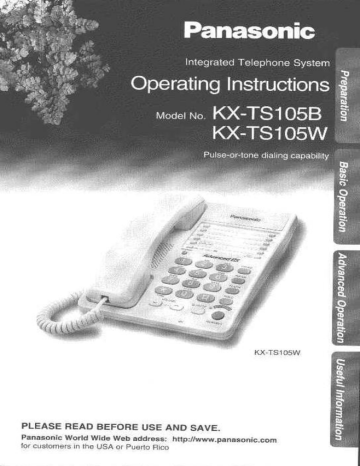 Panasonic Kx Ts105b Kx Ts105 Kx Ts105w Kxts105b User Manual Manualzz Panasonic Kx Ts105b Kx Ts105 Kx Ts105w Kxts105b User Manual Manualzz