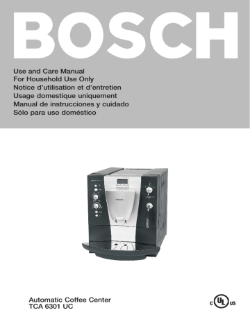 Bosch Benvenuto B30 Espresso/Coffee Maker | Manualzz