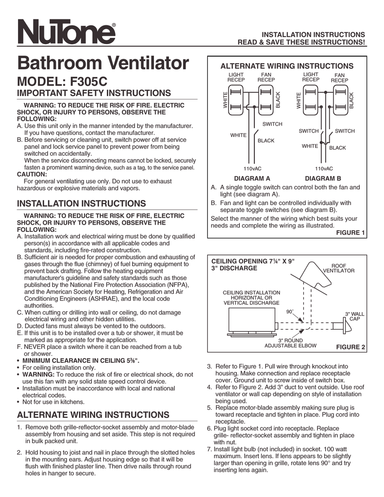 42 Broan Bathroom Fan Light Wiring Diagram - Wiring Niche Ideas