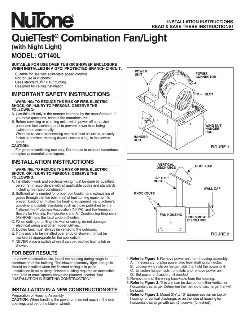 Broan Ceiling Fan Installation Instructions Review Home Co