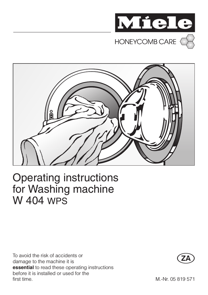 Miele W404 Washer Manualzz