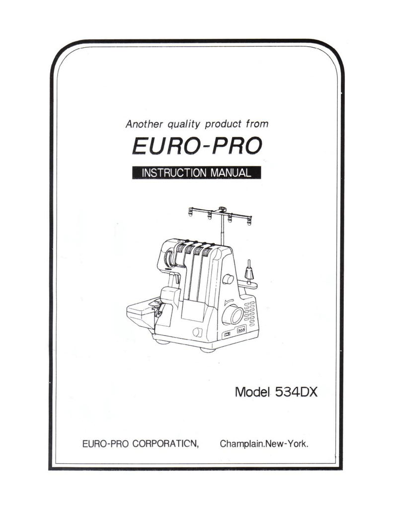 EuroPro 534DX Mechanical Sewing Machine Euro Manualzz