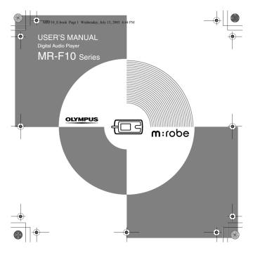 Olympus MR-F10  MP3 Player | Manualzz