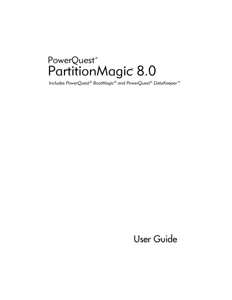 manual for norton partition magic 8.0 quick start guide