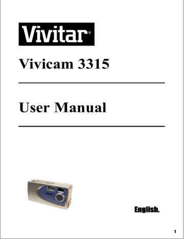 Vivitar ViviCam 3315 Digital Camera | Manualzz