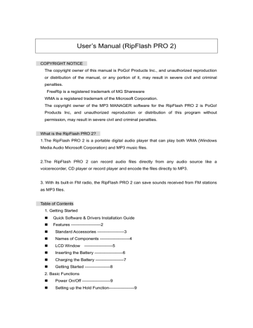 Pogo RipDrive MP3 Player | Manualzz