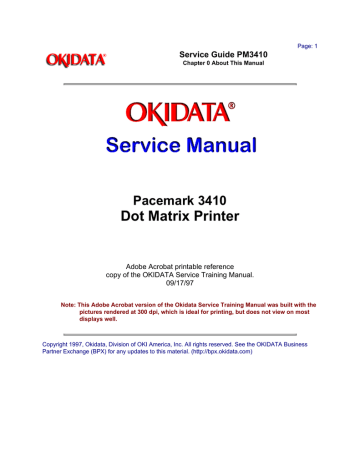 OKI Pacemark 3410 Matrix Printer | Manualzz