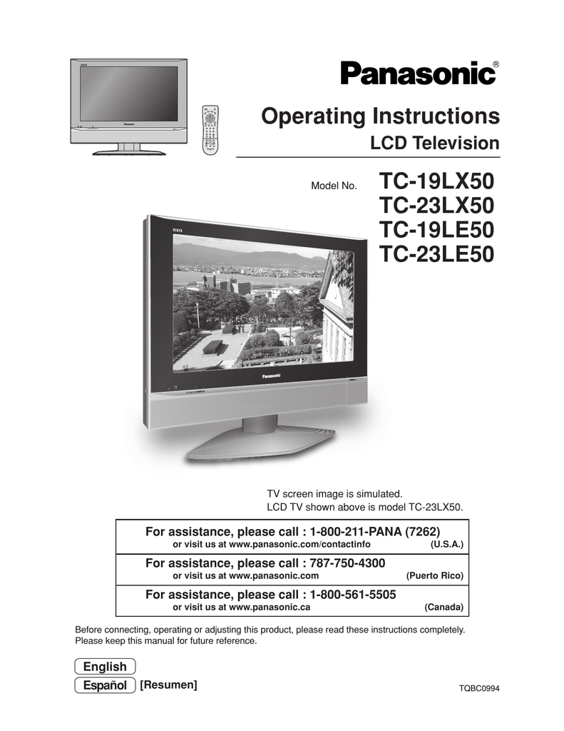 Panasonic Tc 23lx50 23 In Hdtv Manualzzcom - 