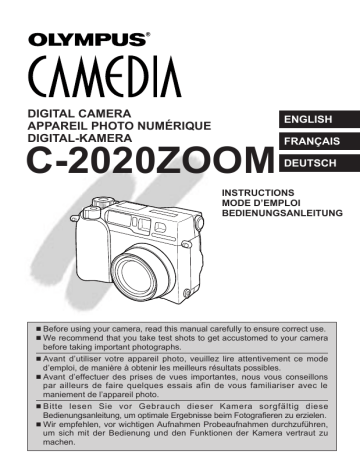 Olympus Camedia C-2020 Zoom Digital Camera | Manualzz