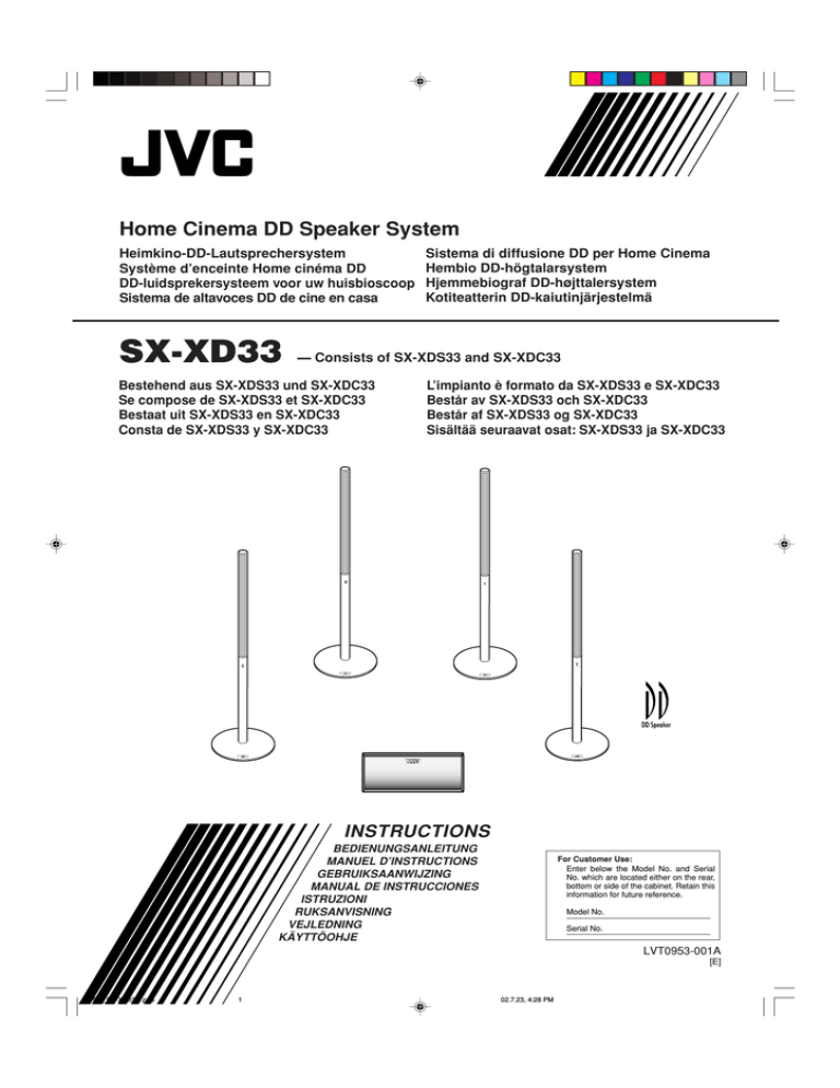 Jvc Sx Xd33 Speaker Manualzz