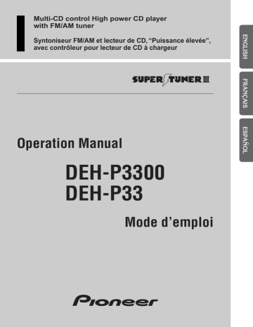 Pioneer DEH-P3300 CD Player | Manualzz
