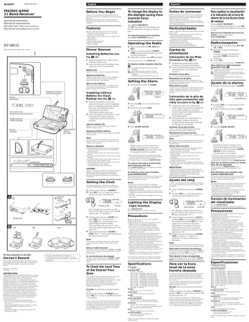 Sony ICF-SW12 Operating instructions | Manualzz