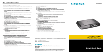Siemens SpeedStream 2614 Router (ss2614) - Quick | Manualzz