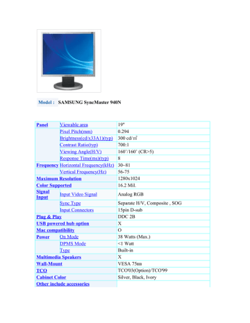 Samsung SyncMaster 940N (Silver) LCD 