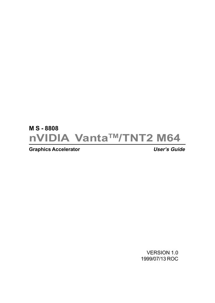 SCARICA DRIVER TNT2 M64 32MB VIDEO CARD