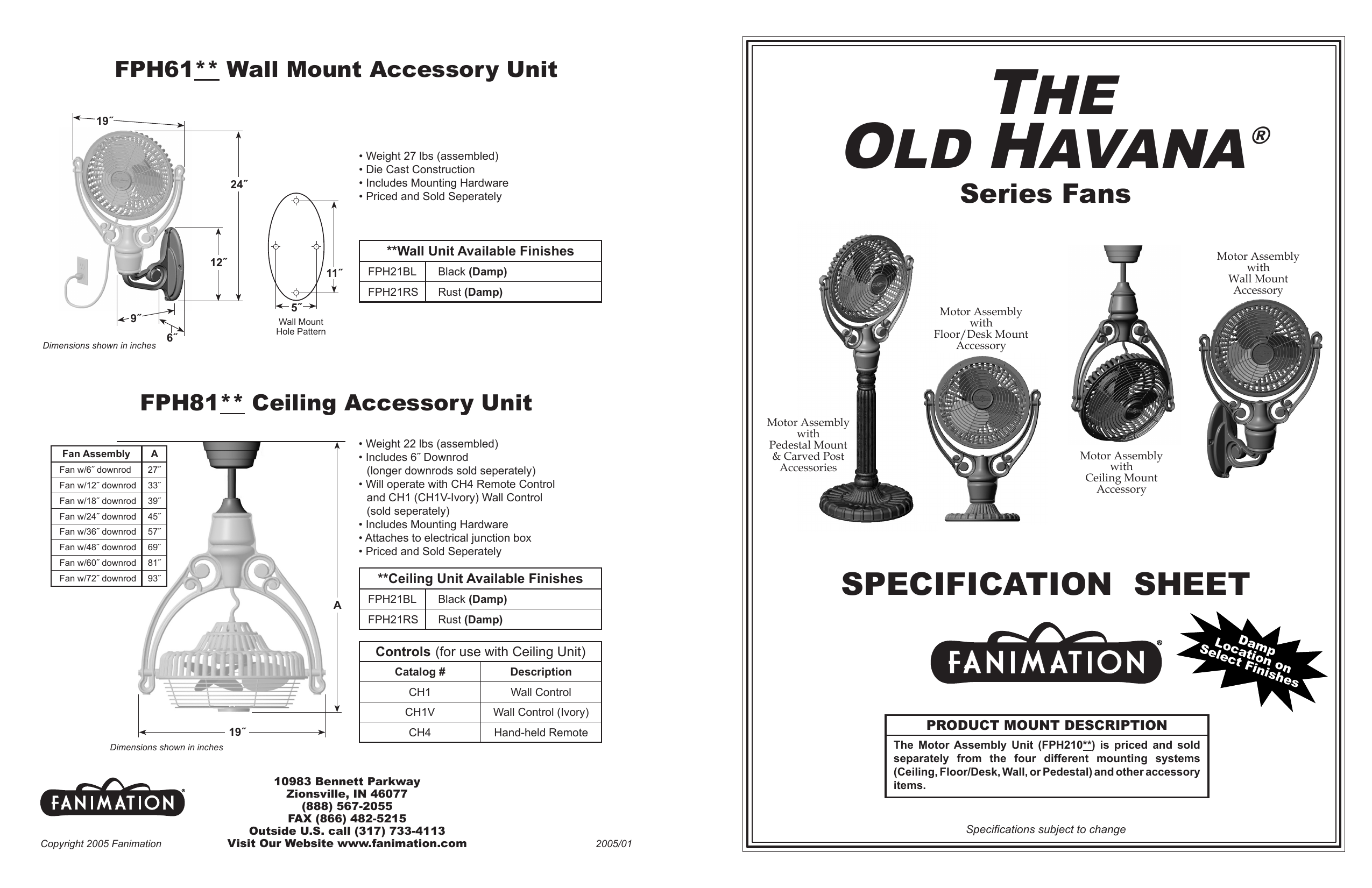 Fanimation Fph210pw Old Havana Pewter Table Manualzz Com