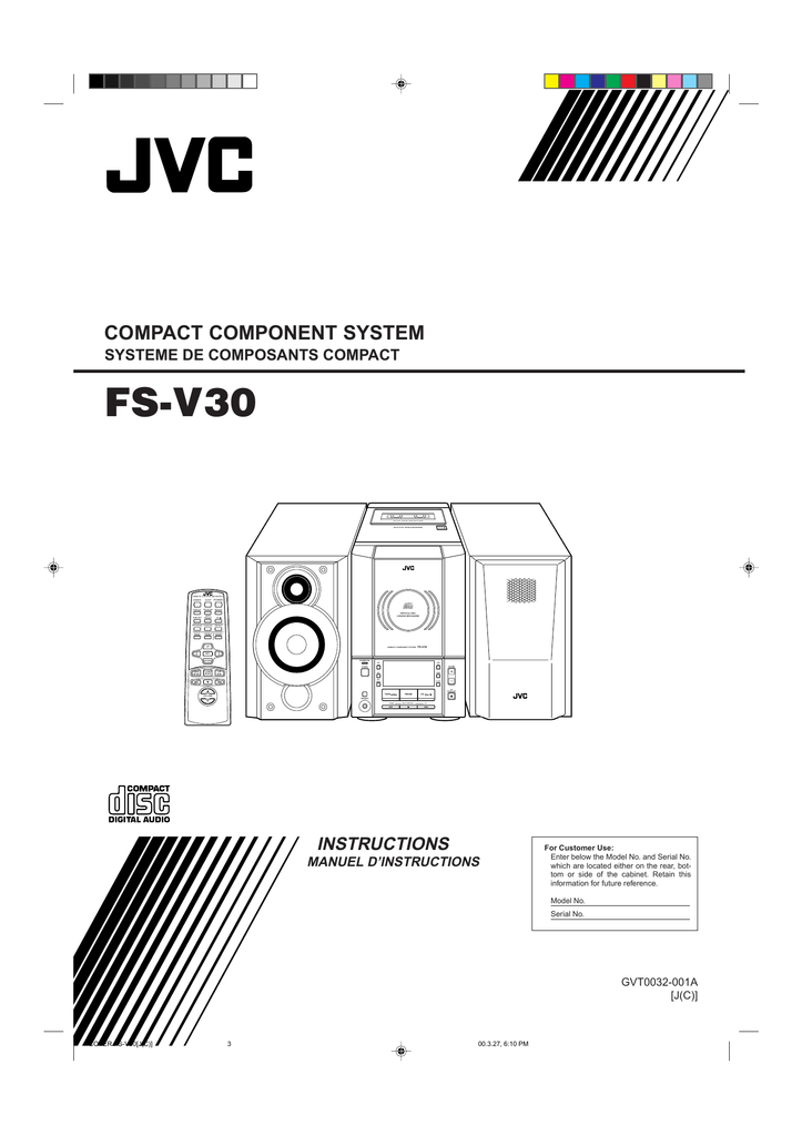 JVC FSV30 CD Shelf System Manualzz