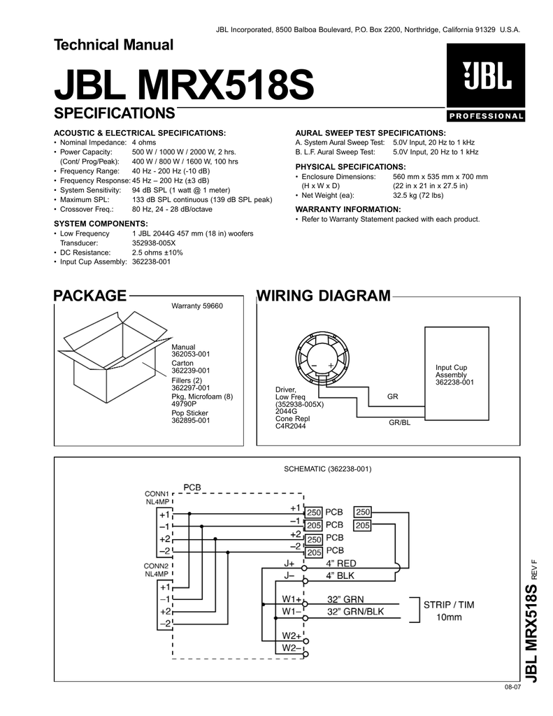 Jbl 515 схема