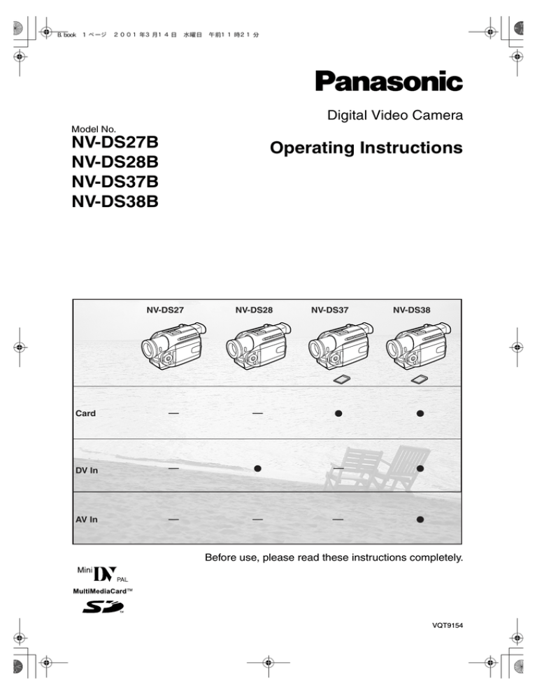 Panasonic Nvds28b Nvds27b Nvds38b Nvds37b Operating Instructions Manualzz