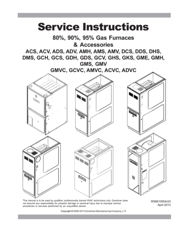 Goodman Ghs8 Service Manual Manualzz