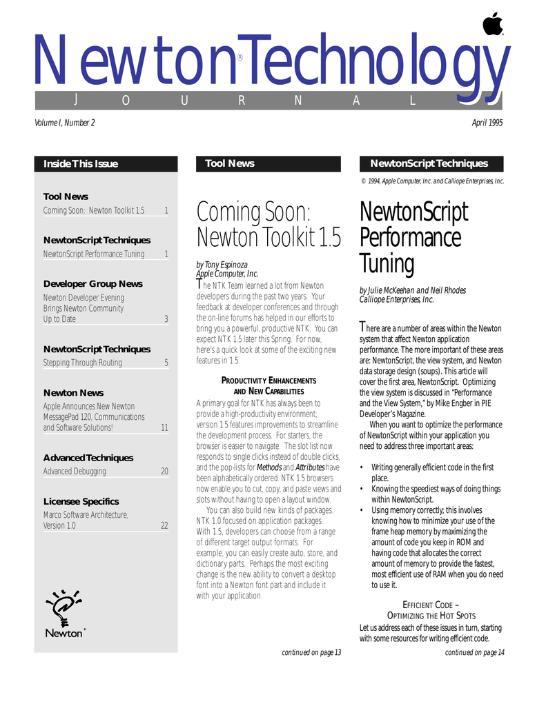 Programming for the Newton®: Software Development with Newtonscript™