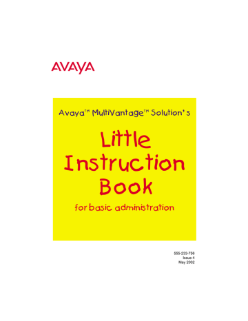 Avaya MultiVantage Little Instruction Book for basic | Manualzz