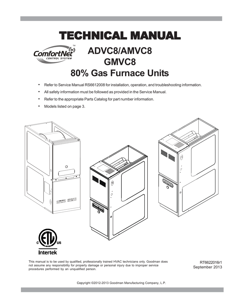 Goodman Gmvc8 Technical Manual Manualzz