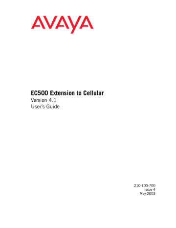 Avaya EC500 User`s guide | Manualzz