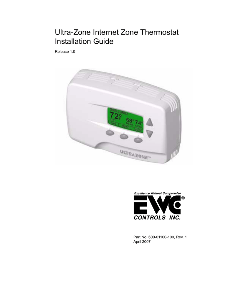 EWC Controls UltraZone IZT250 Installation manual Manualzz