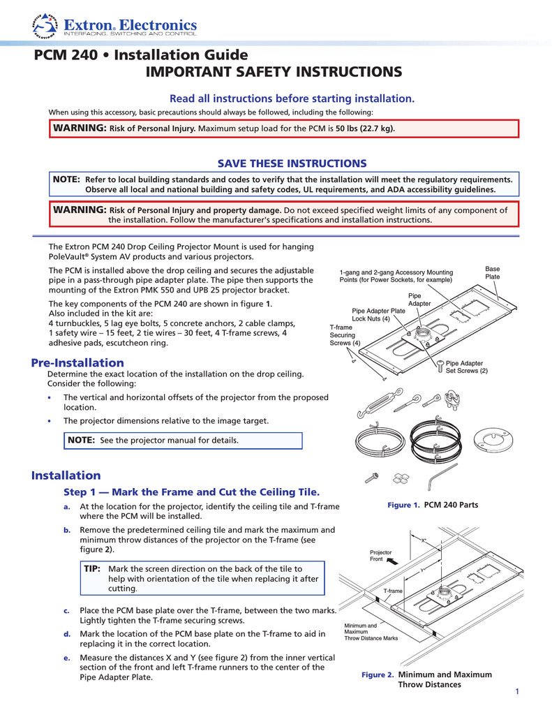 Extron Pcm 240 Installation Guide Rev D Manualzz Com