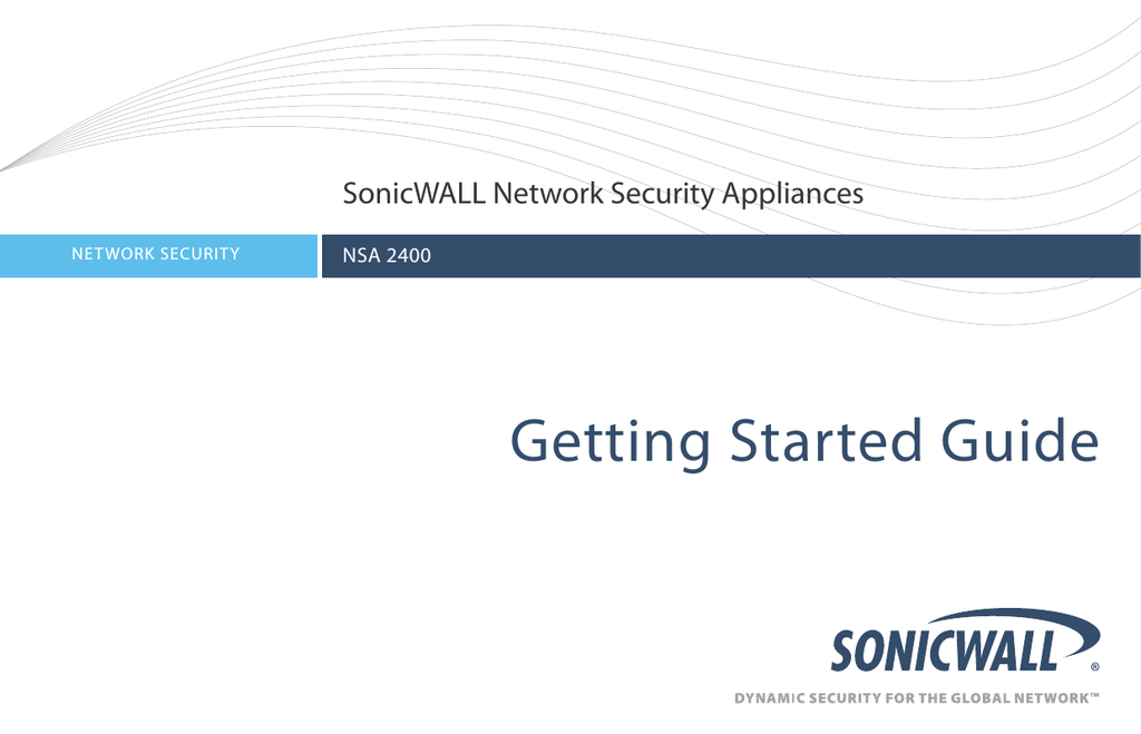 SonicWALL NSA 2400 Getting Started Manual | Manualzz