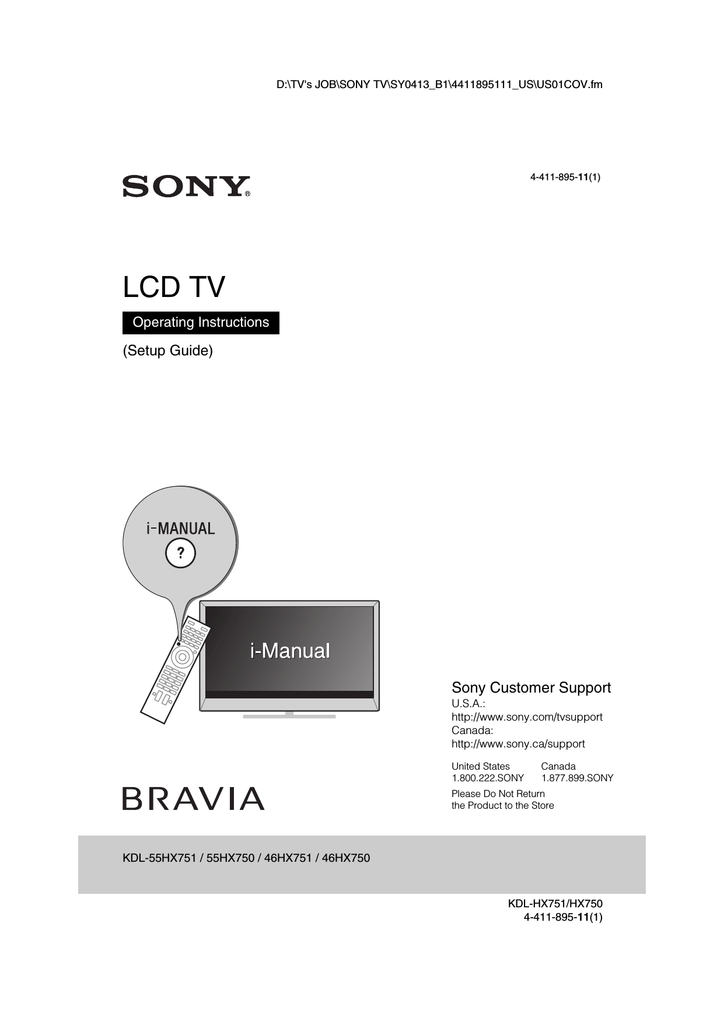 Sony Tv Kdl 46hx750 Operating Instructions Setup Guide Manualzz