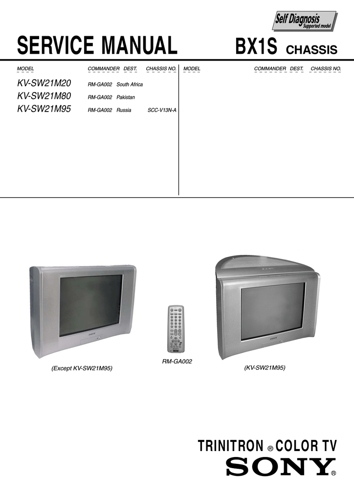 Sony Tv Kv Sw21m80 Manualzz