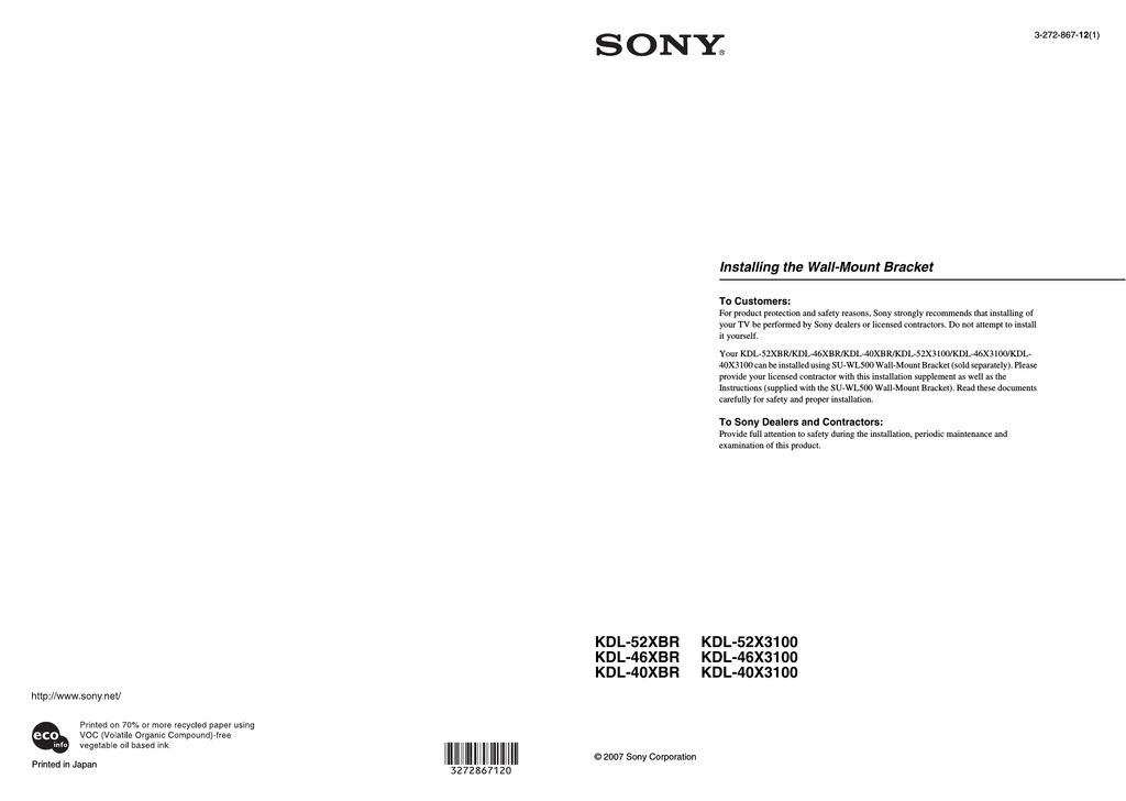 Sony Bravia Kdl 40nx700 User Manual