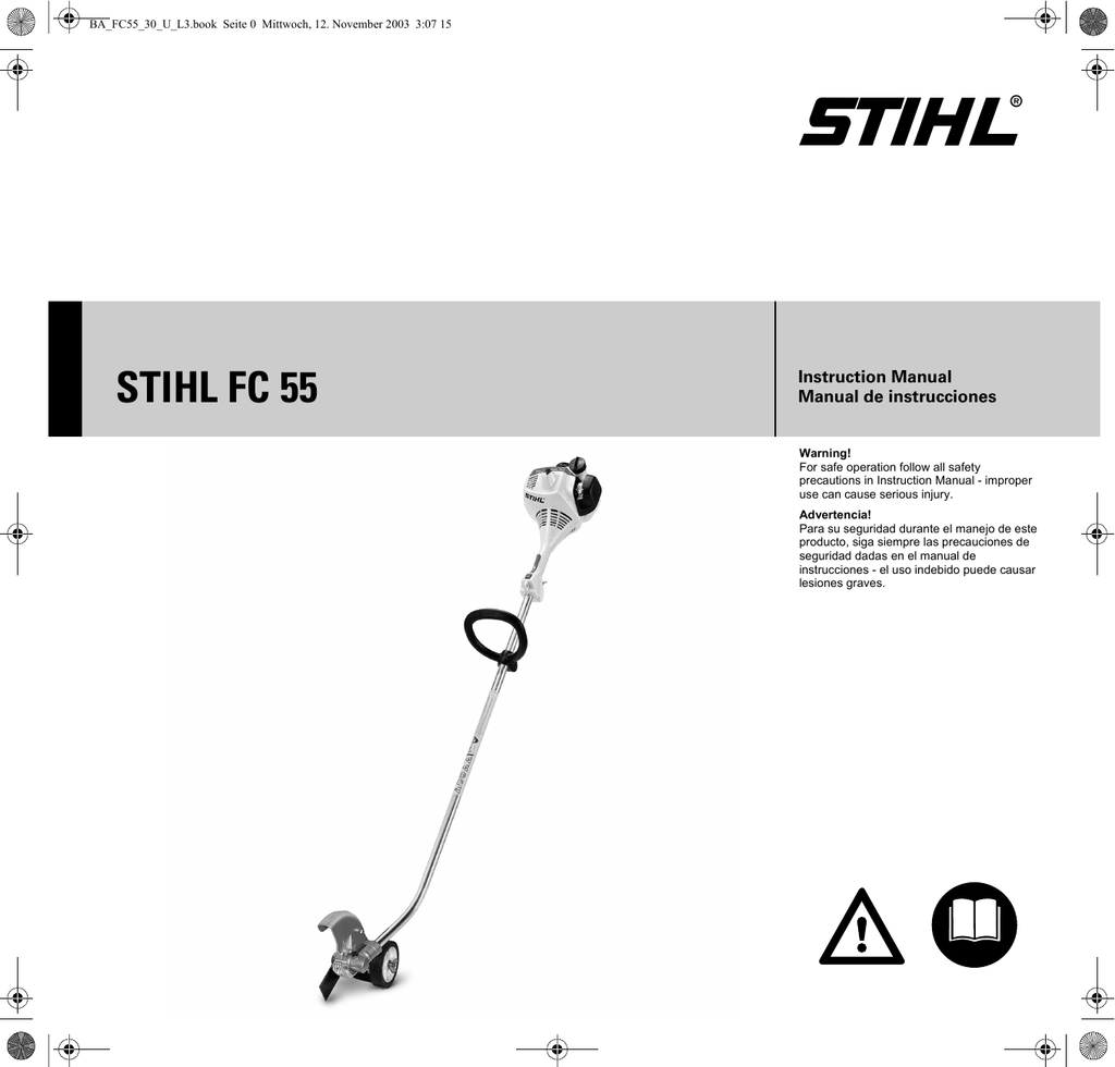 Stihl FC 55 Edger Instruction Manual Manualzz